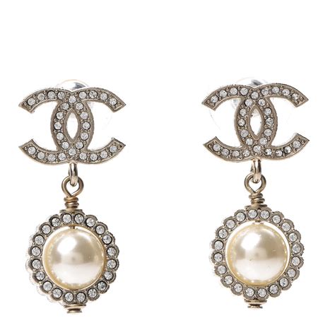 chanel big pearl earrings|Chanel pearl drop earrings price.